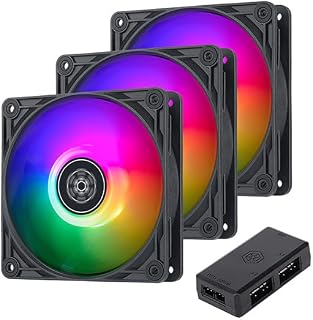 Silverstone SST-VS120B-ARGB-3PK Case Fan, 4.7 inches (120 mm), Pack of 3, ARGB Fan, Japanese Authorized Dealer