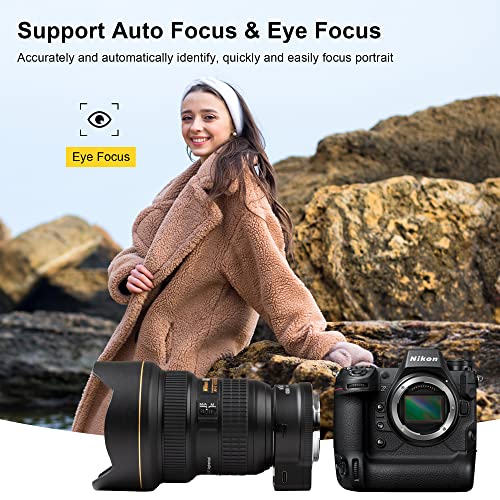 VILTROX NF-Z Auto Focus Lens Mount Adapter Compatible with Nikon F-Mount Lens to Nikon Z-Mount Mirrorless Camera Z5 Z50 Z30 Z6 Z6II Z7 Z7II Zfc Support EXIF Transmission USB Firmware Upgrade - Image 3