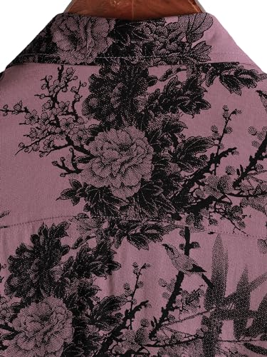 Image of JOTOOK Mens Hawaiian Shirt Short Sleeve Button Down Tropical Shirts Casual Floral Summer Beach Shirt