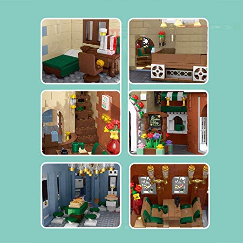 n.g. Wohnkultur Architektur Bausteine Modell 3039+Pcs World Town Taverne Teehaus Stadthaus Straßenansicht Stadthaus… – Bild 3