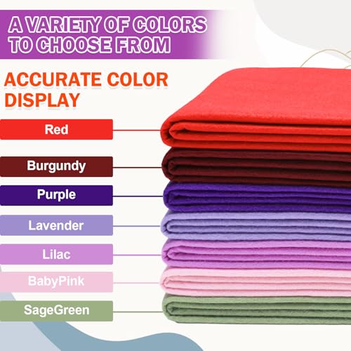 Image of XSEINO Purple Large Felt Fabric 36 inch X 36 inch(1 Square Yard), 1.4 mm Thick Soft Felt Fabric Sheet for Crafts, Purple Series Colors Soft Nonwoven Fabric, Fit for Decoration, Sewing, DIY Crafts