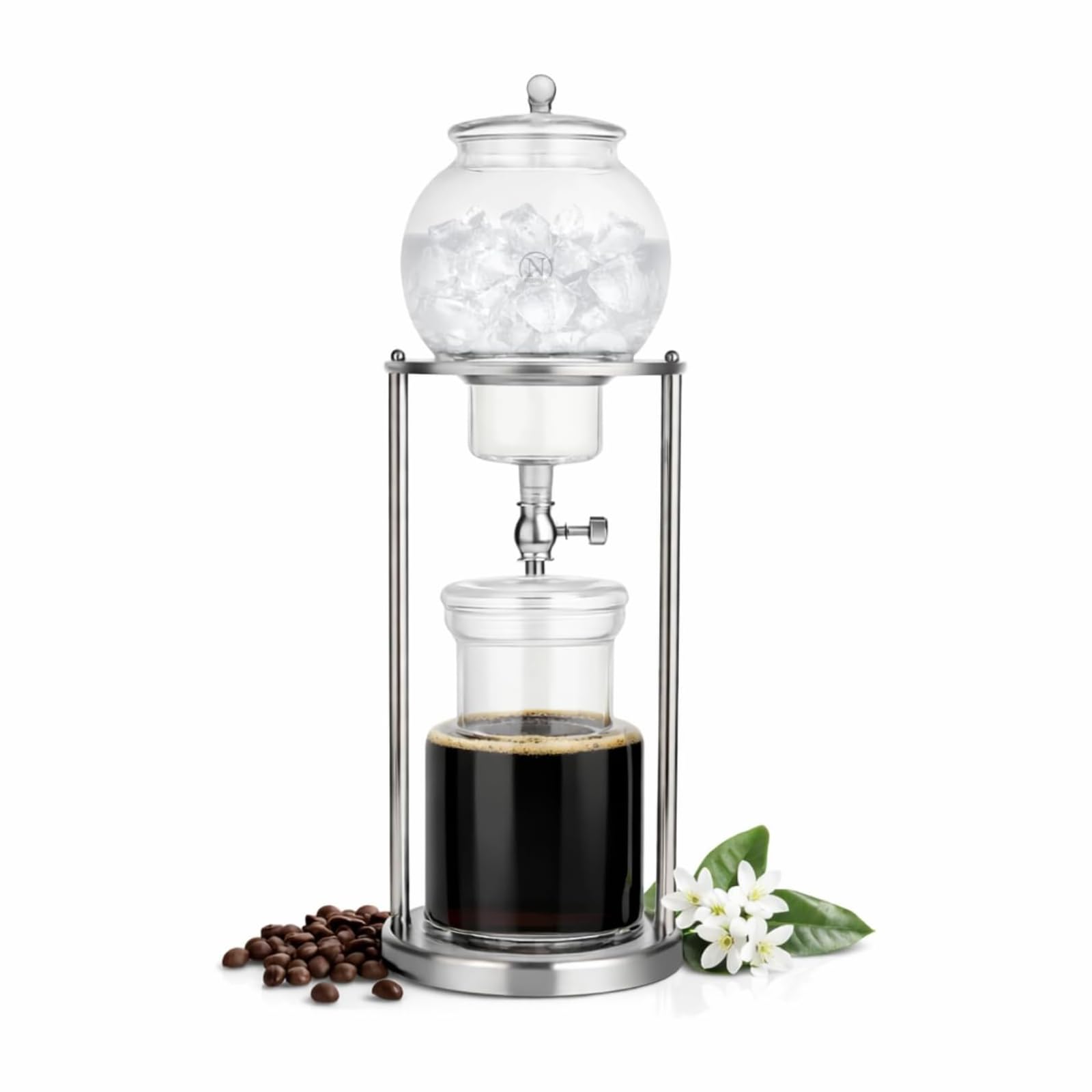 Macchina per Caffè Cold Brew, Torre di Vetro Caffè Cold Brew a Goccia 600ml