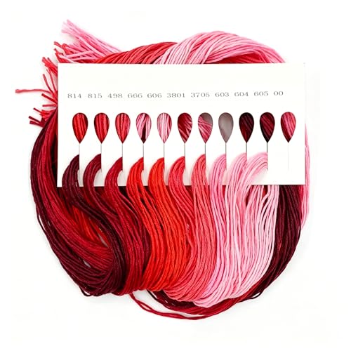 Image of 1 Pieces Cross StitchEmbroidery Floss,100% Eco-Cotton Cotton Premium Skeins, Ideal for Arts & Crafts (Red Series 67890)