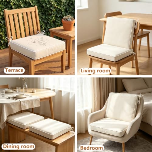 Fundas de cojín impermeables contra manchas para sillas de terraza y comedor Pack de 2 8