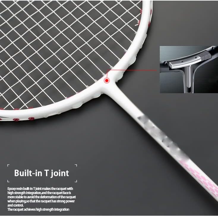 Miniatura 5 de QDLZLG - Raquetas de bádminton de fibra de carbono con bolsa de cuerda raqueta profesional súper ligera 8U 229oz-240oz Speed Sports Padel