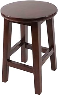 Taburete Redondo pequeño portátil de Madera Maciza para Dormitorio y Mesa de Centro, Color Tronco, 30 x 50 cm (marrón 30 x 45 cm)
