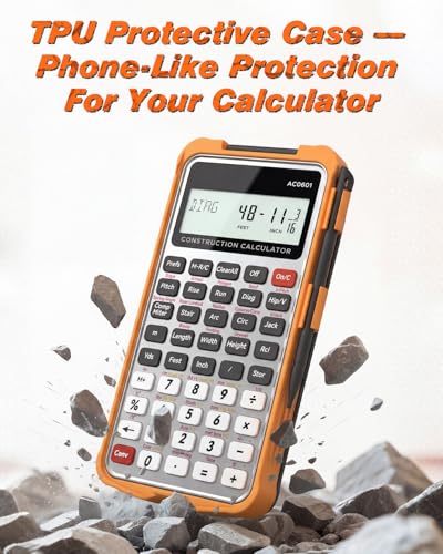 Image of Construction Calculator with Writing Tablet Industrial & Scientific ROATEE Engineering Calculator for Contractor, Concrete Pocket Feet-inch-Fraction Tools for Carpenters, Framer, Remodeler, Silver