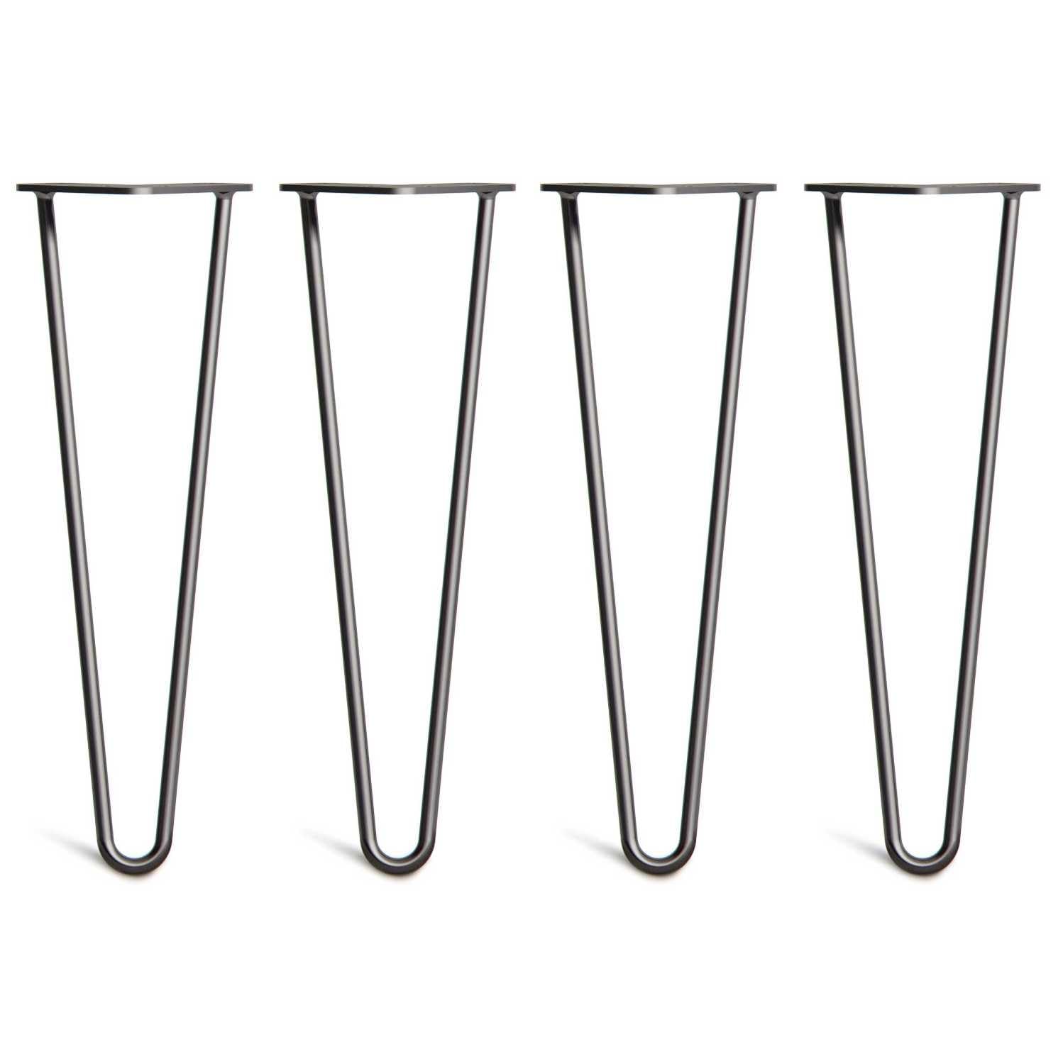 [HLC] 4 x Hairpin Table Legs – Superior Double Weld Steel Construction With Screws, Build Guide & Protector Feet Worth £8 Included! – 10mm Steel [16"/40cm,Black] — image 1
