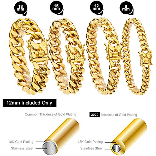 Wintrend Gold Cuban Link Chain Necklace Or Bracelet With Design Box Clasp For Men 18K Gold Stainless Steel Hip Hop Miami Curb Chains thumb #4