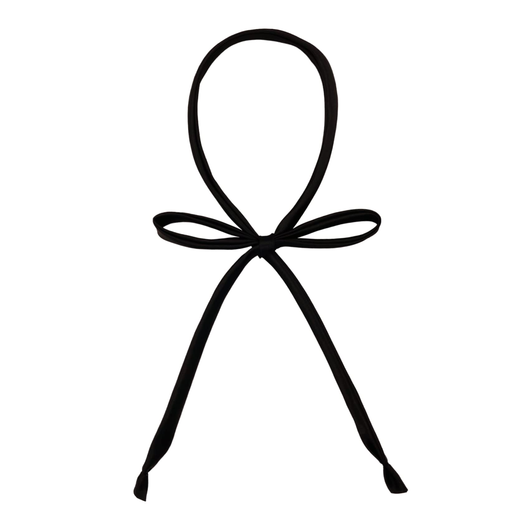 Women's Satin Long Bow Tie, Ladies Self Tied Ribbon Bowtie for Japanese Uniform JK Cosplay Shirt Decoration LBK-1 (black)