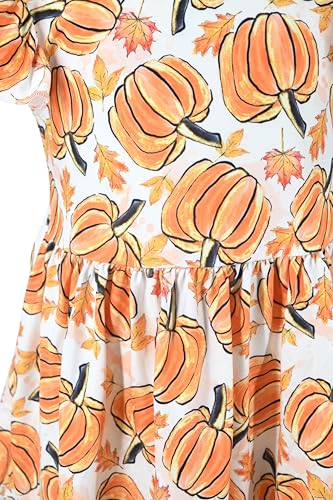 Image of Unique Baby Girls' Short Sleeve Everyday Printed Dresses for Kid and Toddler, Sizes 2T-12Y