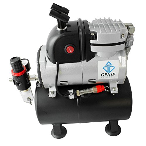 OPHIR 3 Airbrush Kit 110V Air Compressor with Tank Set Spray Air Brush Set for Nail Craft Art Paint - Thumbnail 2