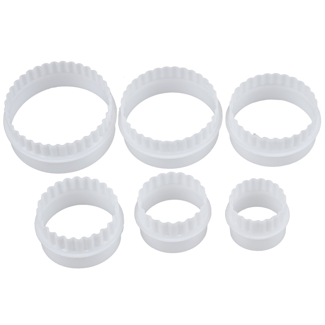 Shapoky White 6 Pcs Mould Punch Biscuit Cake Fondant Sugar Paste Round Cutter