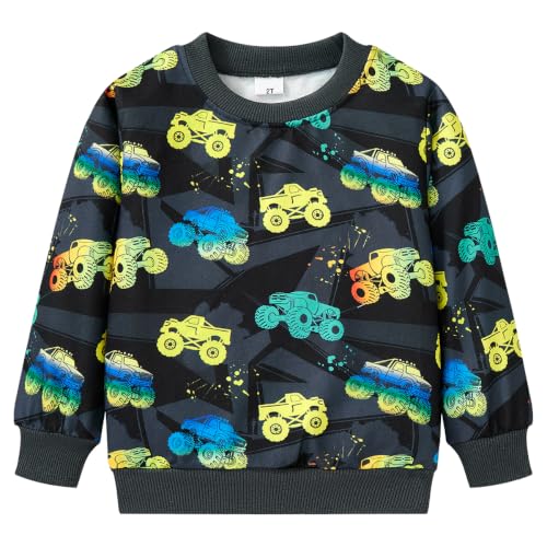 Image of Popshion Toddler Boys Sweatshirt Cotton Lightweight Kids Winter Warm Sweater Crewneck Pullover Tops