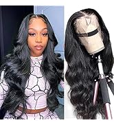 Amanda Body Wave 13×4 Lace Front Wigs Human Hair pre plucked 180% Density HD Transparent Brazilia...