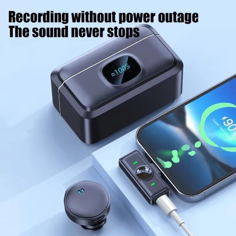 Image of DDLC Q-8 Dual Wireless Microphone for Camera Laptop & Smartphones | 2.4G Mini Collar Mic with Noise Cancellation & Magnetic Clip | Wireless Mic for YouTube Vlogging Recording & Interviews (EQ08)