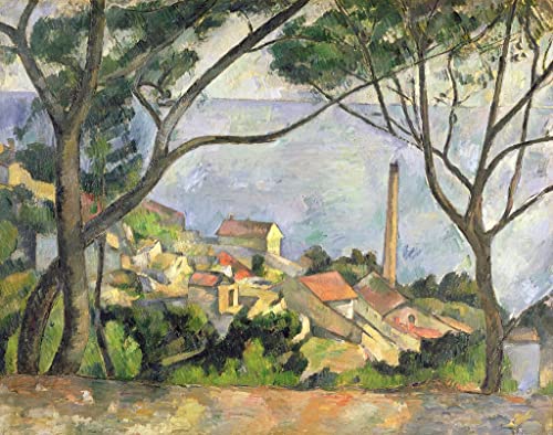 Tableau à l'estaque Paul Cézanne affiche deco murale salon 60x90cm