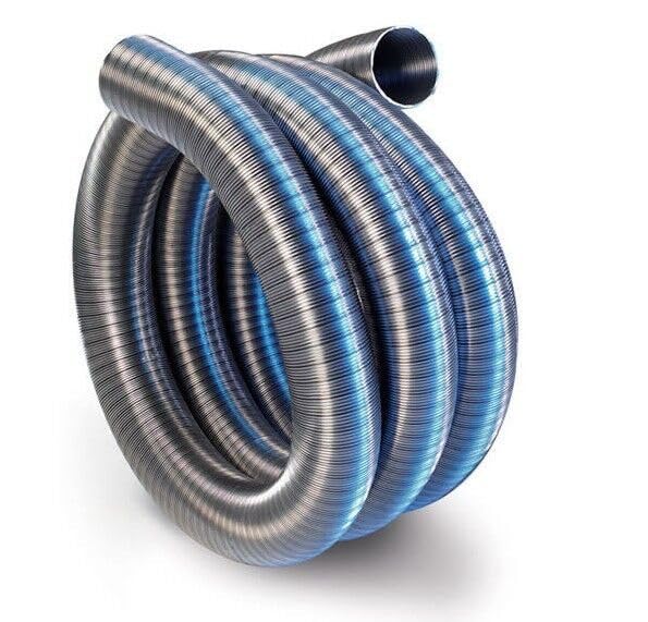 Tubo de chimenea flexible de 150 mm / 3 m, multicombustible, de acero inoxidable, para estufas