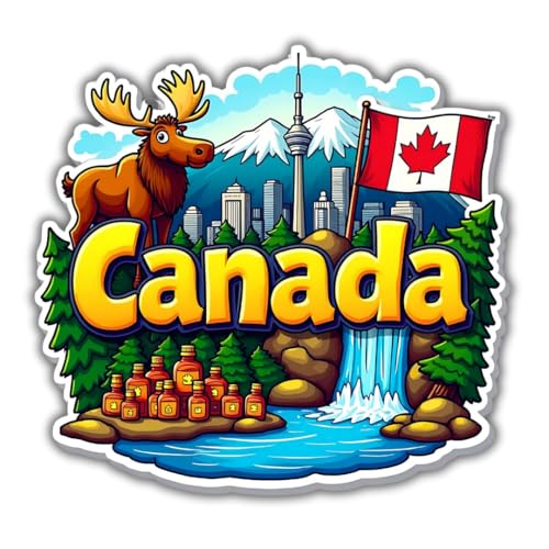 Image of Zesta Wooden Fridge Magnets Set | Refrigerator Decor Magnets for Kitchen | India Souvenir Fridge Magnet Collection | Wooden Magnet for Fridge Door Decoration (Canada)