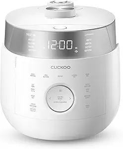 CUCKOO CRP-LHTR1009FW 10-Cup (Uncooked) / 20-Cup (Cooked) Induction Heating Twin Pressure Rice Cooker with Nonstick Inner Pot, 16 Menu Modes, 3 Voice Guide, Auto Clean (White)