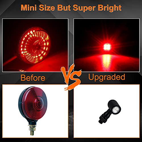 Quasco Rear Motorcycle Led Turn Signals Universal Mini Size Brake Tail Light Blinkers Compatible With Harley Honda Kawasaki Suzuki Triumph Yamaha #TOP3