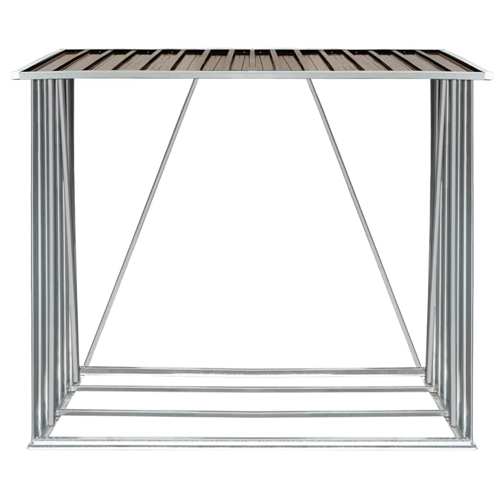 Brennholzlager aus verzinktem Stahl, 2 m³ Holzregal für den Garten, Kaminholzunterstand mit Dach, 163 x 83 x 154 cm, wetterfestes Holzlege-System