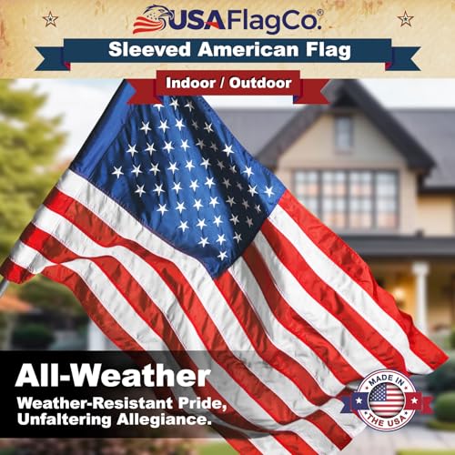 2x3 Sleeved American Flag - Embroidered Stars & Sewn Stripes - Made in the USA (2x3 Foot) by USA Flag Co. - Image 4