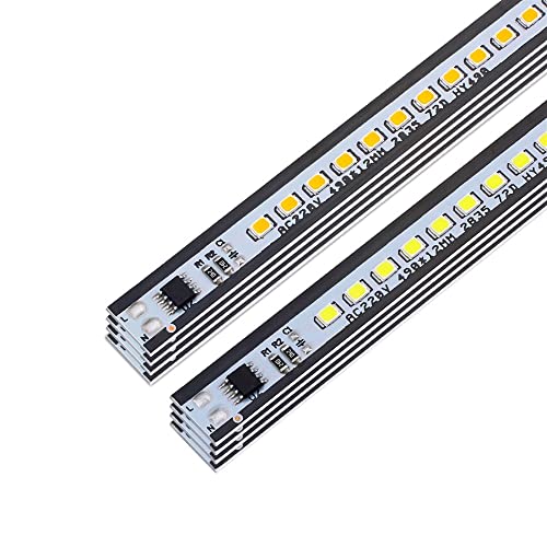 YSJX Lighting, Confezione da 10, Barra Luminosa a LED AC220V 49 cm SMD2835 72 LED Striscia LED Rigida Bianco Bianco Caldo(Warm White)
