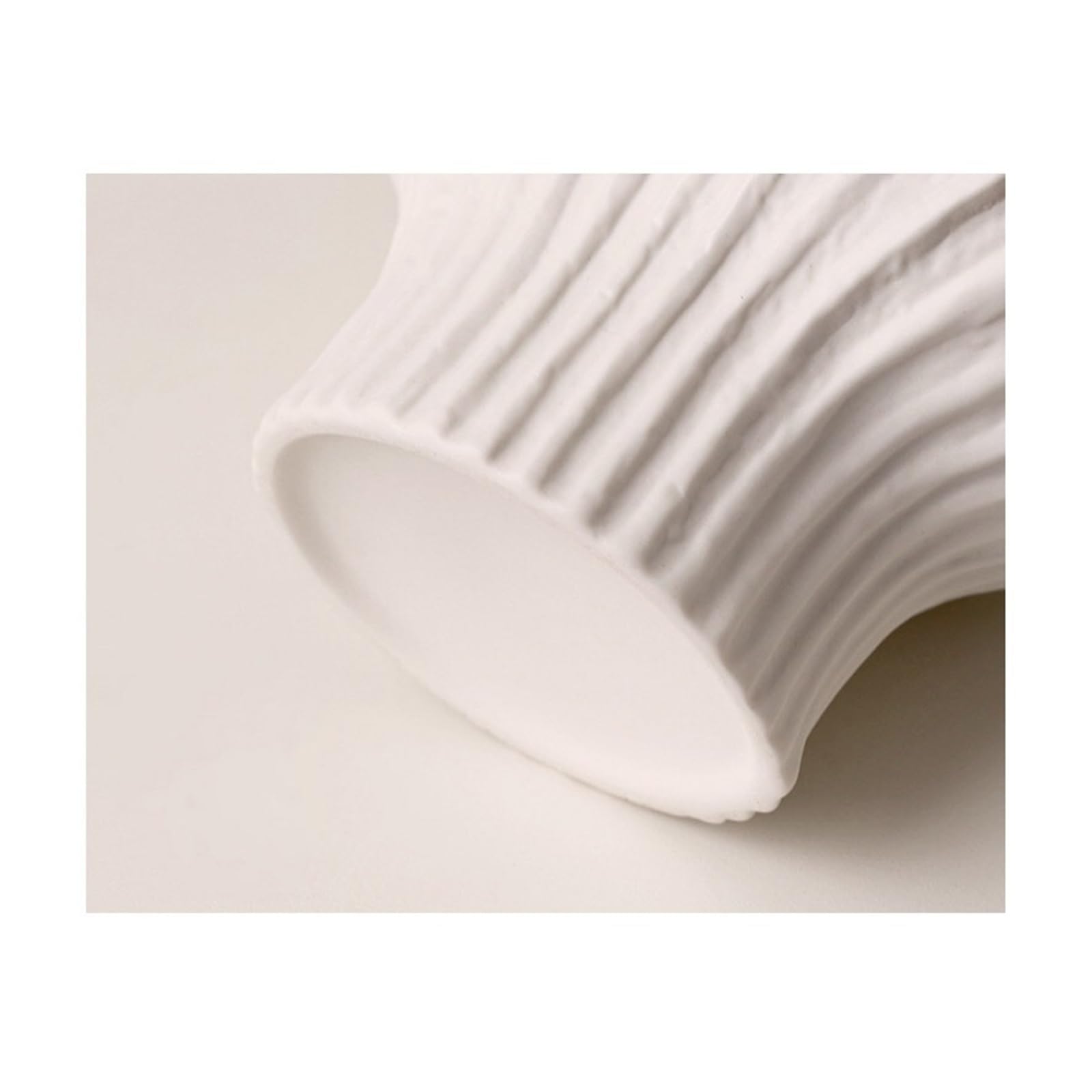 Dekoracji Ręcznie robione żebrowane wazony ceramiczne o wysokości 22 cm w kształcie dyni(Biały)