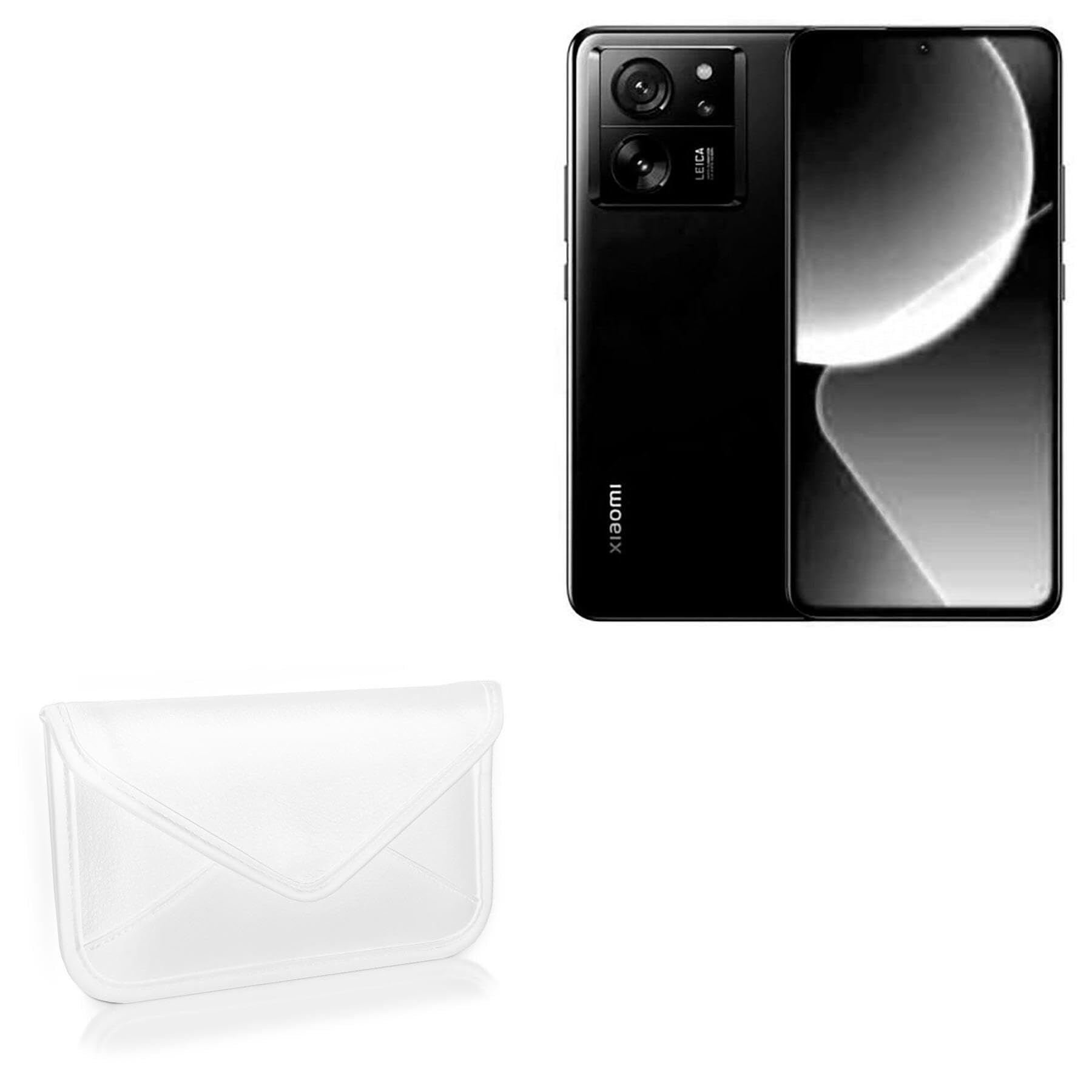 BoxWave Case Compatible with Xiaomi 13T - Elite Leather Messenger Pouch, Synthetic Leather Cover Case Envelope Design - Ivory White