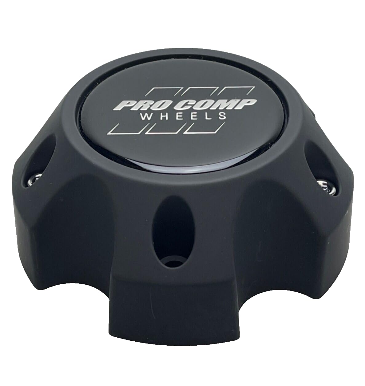PRO COMP Flat Black Wheel Center Cap with Screws 703154502 6031CAP2 S909-17 Resin Logo