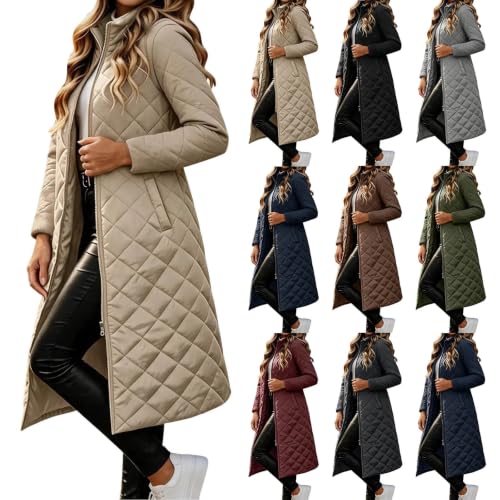 YRAETENM Womens Quilted Jacket Warm Long Winter Coats Casual Puffer Jackets - image 1