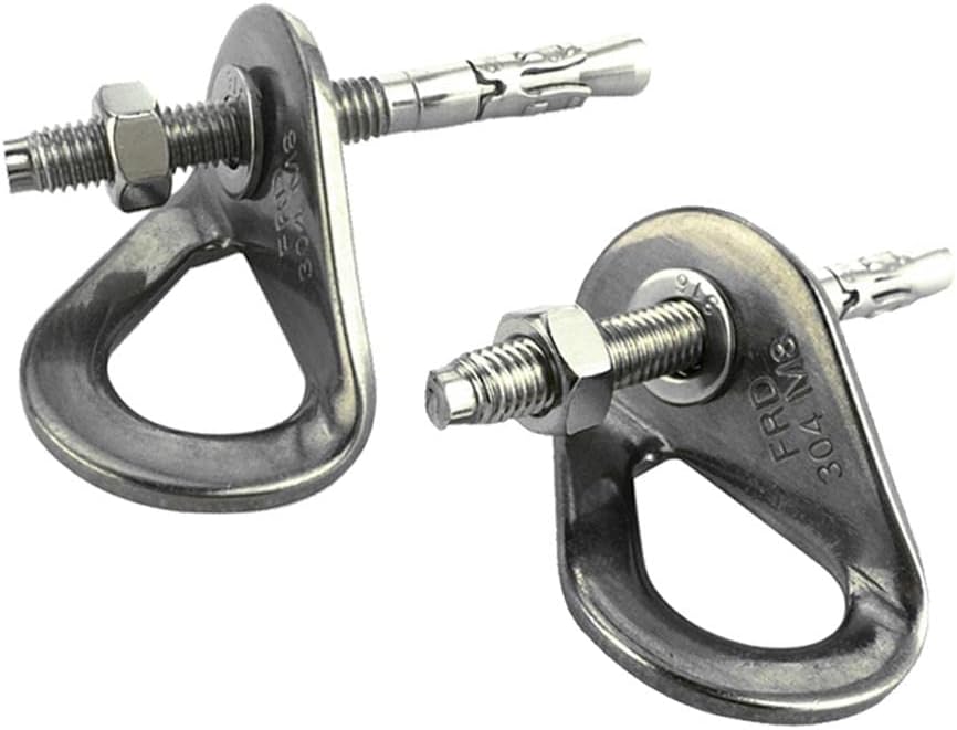 4pcs 8mm Stainless Steel Rock Climbing Anchor Hangers Set | Heavy Duty 35 KN Load Strength | Outdoor Activity Essential Gear for Climbing, Caving, Hiking | Stainless Steel