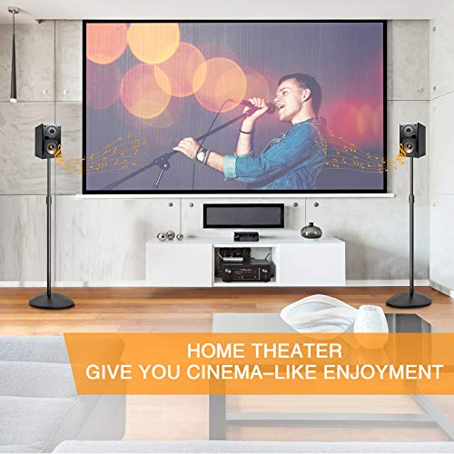 Speaker Stands Height Adjustable 30-44 Inch Surround Sound Stand Hold Satellite 