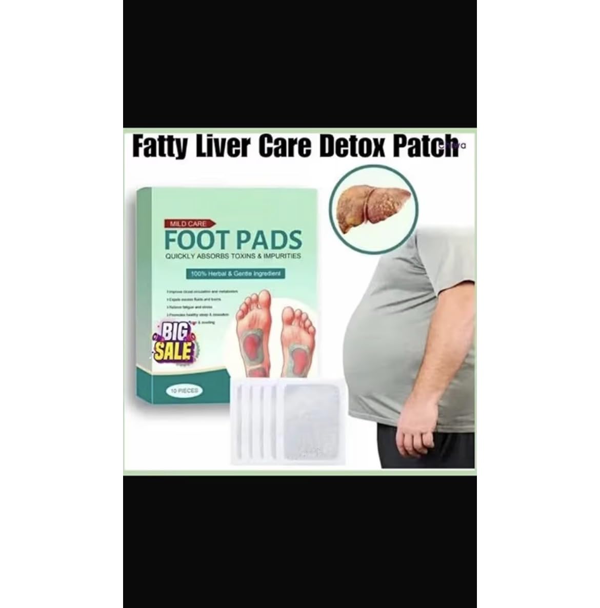 Fatty Liver Care Detox Foot Pads, Herbal Ingredients, Quickly Absorbs Toxins, Enhances Sleep Quality, Pack of 3-image-18