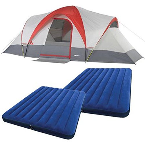 Ozark Trail Weatherbuster 9 Person Dome Tent with Two Queen Airbeds Bundle