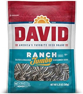 David Seeds Jumbo Sunflower Ranch Flavor, 5.25-Ounce Bag (Pack of 12)