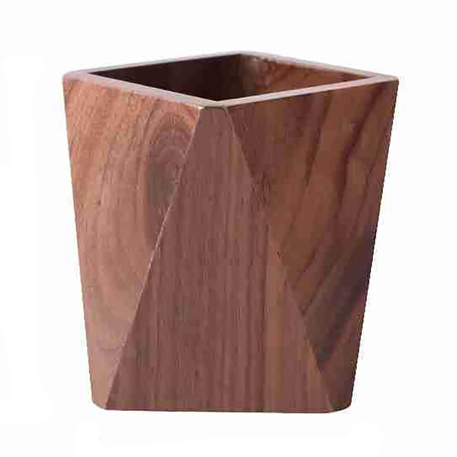 DUMRALBQE Wooden Pencil Pot Office Black Walnut Wooden Pen Holder Stationery Organizer for Home Office(Brown)