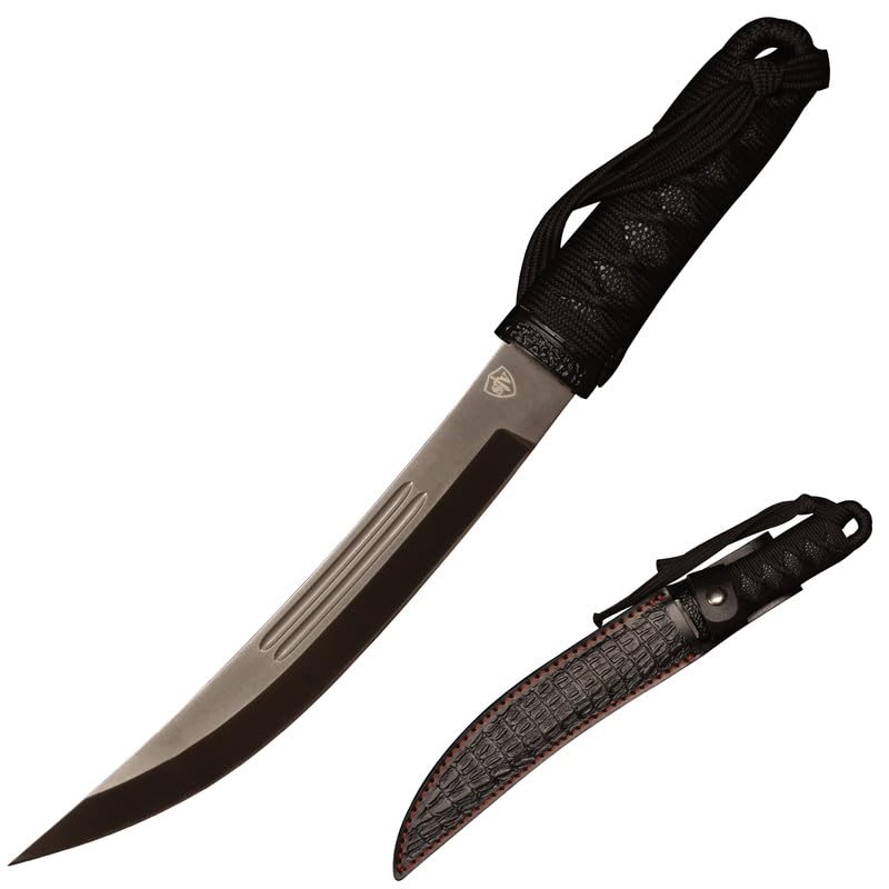 SV Resident Evil: Afterlife Alice's Tanto Short Sword Sharp Fixed Blade for Outdoor Survival, Leather Cover, 15 inches