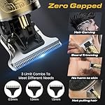 Hair Clippers for Men, Professional Hair Trimmer Barber Cordless Zero Gapped Hair Clippers with LCD Display, Mens Gifts Beard Trimmer T Liners Shavers Edgers Clipper for Hair Cutting - Gold - Image 3