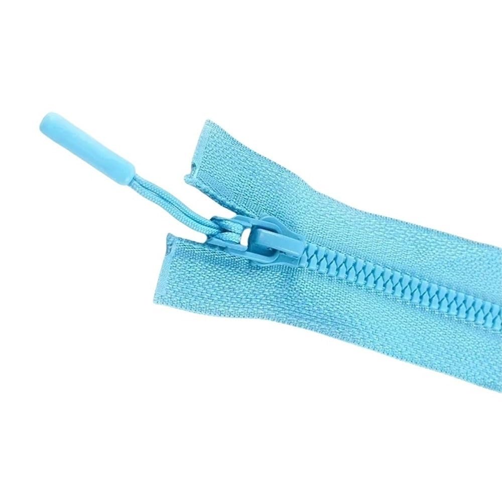 DIY Craft Zipper 5pcs Zippers Length 15-80cm, Close-End/Open-End Resin Zipper No.5 Abrasion Resistance for Sewing Crafts(Light Blue,60cm)