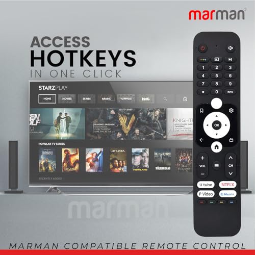 Image of marman Compatible with Haier Smart Tv Remote Control Model HTR-U31 Suitable for 4K LED UHD HD TV Non Voice Command - Pairing Not Requied - Match Remote Key by Key with Existing Model Remote
