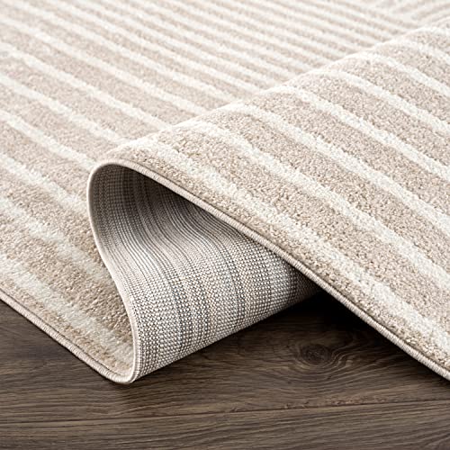 Abani Rugs Beige Arch Pattern Knot Modern Print Premium Area Rug - Contemporary No-Shed Neutral 5’3” X 7’6” (5'X8') Bedroom Rug #TOP5