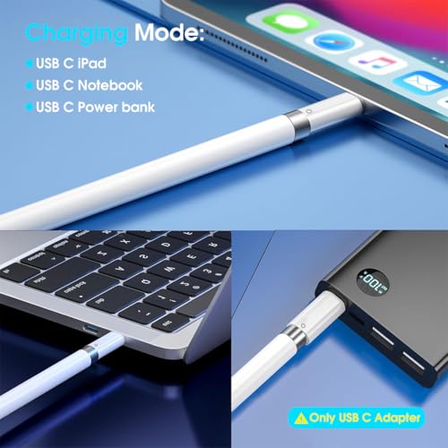 Image of ZORBES USB C to Pencil Adapter for Apple Pencil 1st Gen, USB-C Male to Pencil Charging Adapter for iPad 10th Generation Bluetooth Pairing Type C iPencil Charger Connector for iPad 10 & Pencil 1st Gen