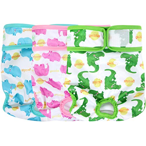 Image of wegreeco Luxury Washable Reusable Dog Diapers (Stylish Pattern) - Female Dog Diapers, Doggie Diapers, 3 Pack (Fancy, Extra Large)