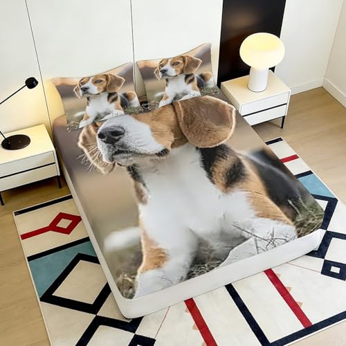 Drap housse beagle imprimé 3D pour chambre d'enfant - 6