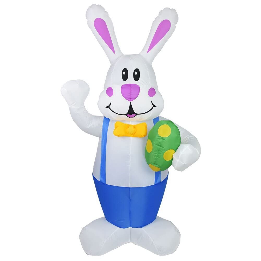 Lapin gonflable de Pâques géant avec gonfleur intégré pour décoration de jardin