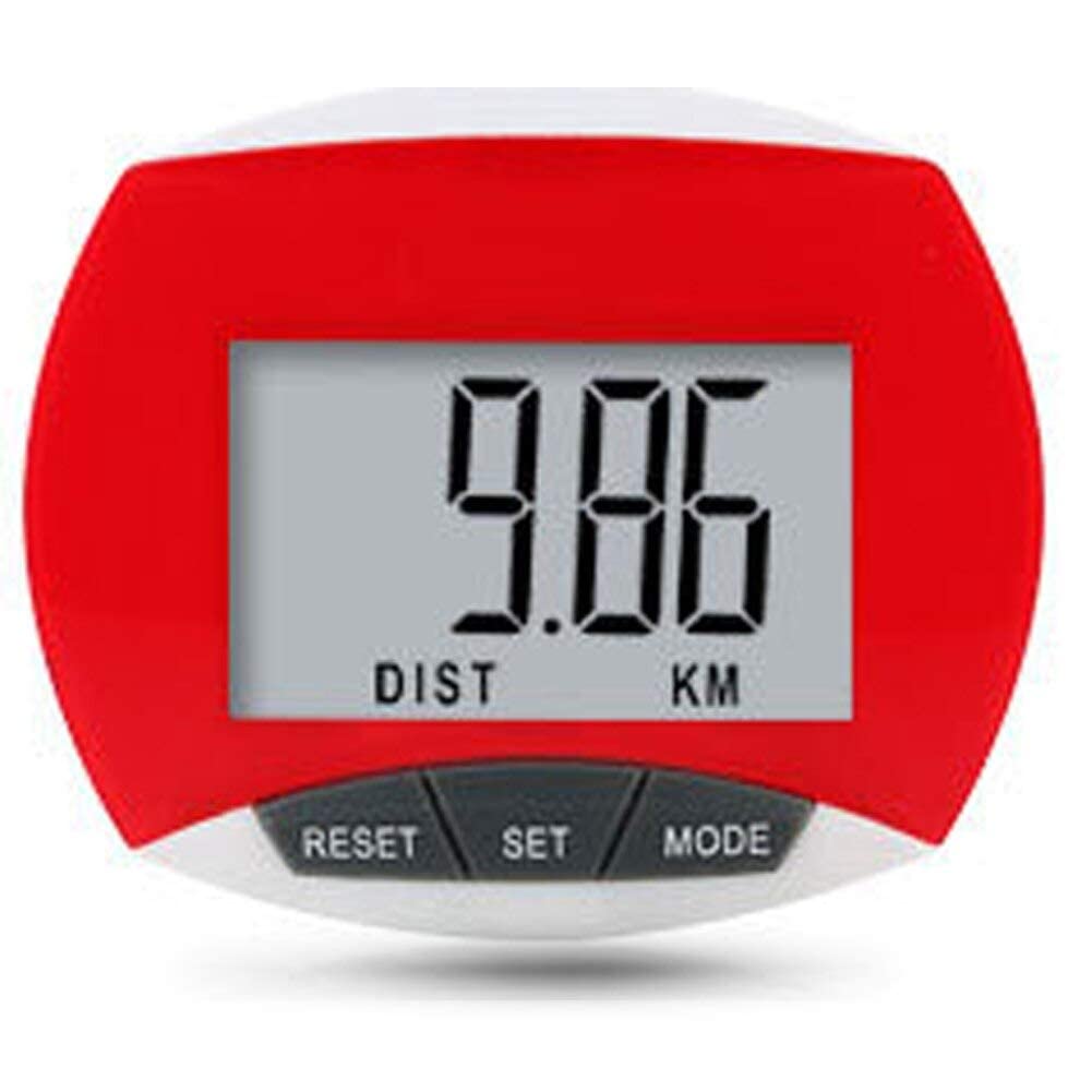 LVOERTUIG LCD Digital Step Pedomer Walking Sport Accurately Track Steps and Miles Calorie Distance Tracker Run Clip : Red-image-48