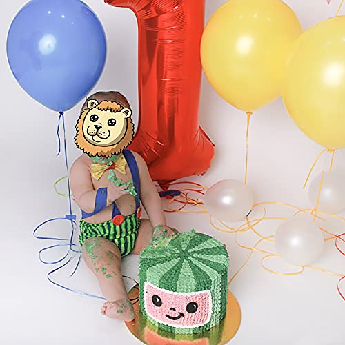 Image of Baby Boy 1st Birthday Cake Smash Outfits Party Suspenders Diaper Nappy Cover Bow Tie Mouse Headband 4pcs Clothes Set