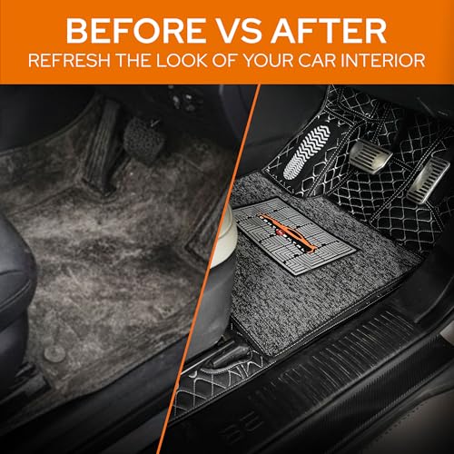 Image of CONTINENTAL [Butterfly 7D Punch Ev Car Mats] Luxury 7D Car Floor Mats for Punch Ev (2024-2026) || Scratchproof & Waterproof Punch Ev 7D Car Mats || Color - Black & Silver